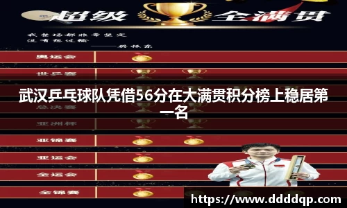 武汉乒乓球队凭借56分在大满贯积分榜上稳居第一名